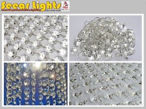 CHANDELIER LIGHT CRYSTALS CUT GLASS BEADS DROPS CHRISTMAS TREE DROPLETS PARTS BN