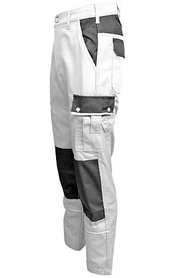 TMG Herren Malerhose Arbeitshose Bundhose weiß Cargohose Canvas Berufsbekleidung