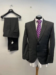 GIBSON 2PC SUIT WOOL BLEND IN CHARCOAL CHECK 40R TRS W32 L34 BNWT (0097) - Picture 1 of 12
