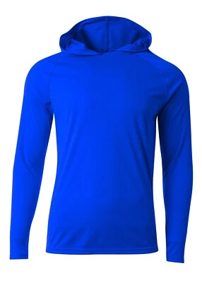 A4 Mens 4oz. Micro Poly Interlock Cooling Performance Hooded T-Shirt N3409 S-3XL - Image 1 of 2
