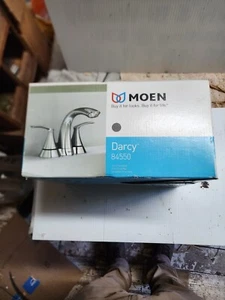 Moen Darcy 84550 Two Handle High Arc 4" Centerset Bathroom Faucet Pop Up Chrome - Picture 1 of 5