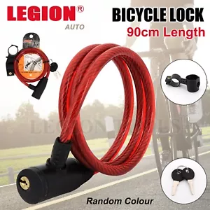 Bicycle Bike Cycling Cable Lock Security Lock 2 Keys 7x1000mm - Picture 1 of 5