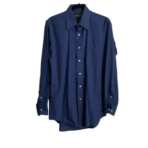 Barrington Mens Blue Dress Shirt Long Sleeve Button Down Size 15.5 (34/35) - Picture 1 of 6