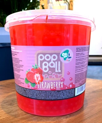 Bubble Tea Popping Boba Erdbeere Fruchtperlen Party Getränke 3,2Kg Vegan Taiwan - Bild 1 von 4