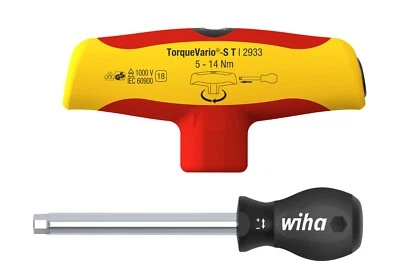 Wiha 43177 Torque Screwdriver T Handle TorqueVario 5 To 14Nm VDE Electrician - Image 1 of 4
