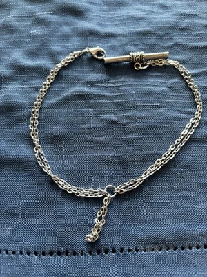Pocket Watch Silver Colored Chained 11.5” Doubled Chain  - Image 1 of 3