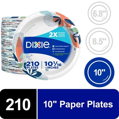 Dixie Everyday Disposable Paper Plates, 10", Multi-Color, 210 Count - Image 1 of 4