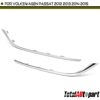 2件镀铬保险杠成型雾灯装饰适用于大众帕萨特司机和乘客 — 第 1/4 张图片