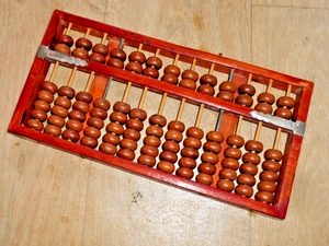 VINTAGE WOODEN ABACUS or COUNTING FRAME THE FIRST CALCULATOR 36 X 18 cm 14 X 7 " - Bild 1 von 3