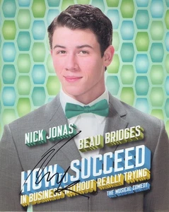 NICK JONAS SIGNED AUTOGRAPH 8X10 PHOTO - HOW TO SUCCEED IN BUSINESS, BROTHERS - Picture 1 of 2