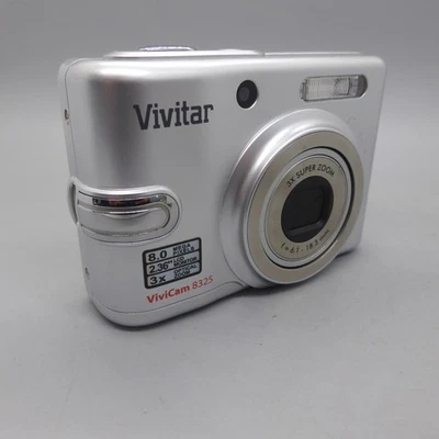 Vivitar Digital Camera Vivicam 8325 8.0MP Silver Tested - Image 1 of 4