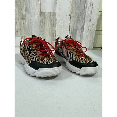 Tênis esportivo feminino Fila disruptor tamanho 8.5 estampa animal zebra leopardo - Imagem 1 de 4