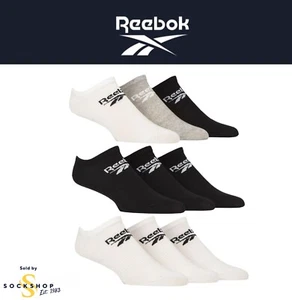 Reebok Trainer Socks- Mens & Womens 'Core' Cotton 3 Pairs Size Range of 2.5-12.5 - Picture 1 of 7