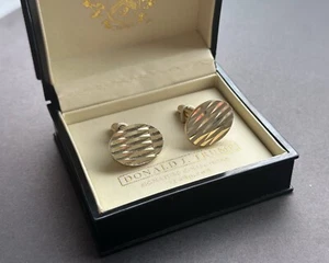 Anson Man Grooved Cufflinks In Box - Picture 1 of 8