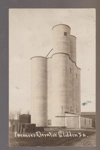 Glidden IOWA RPPC 1929 FARMERS ELEVATOR Grain Cement nr Carroll Scranton IA - Picture 1 of 2