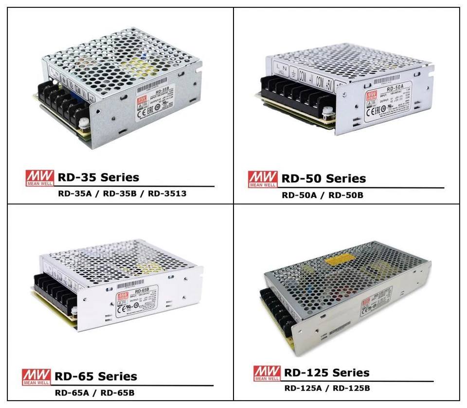 MeanWell RD-35W 50W 65W 125W Series Dual Output Switching Power Supply - Image 1 of 1
