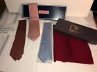 3 Men's Ties and a Brooks Brothers Crimson Wool Scarf