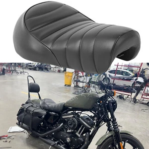 Asiento individual conductor delantero de cuero hierro 16-22 para Harley Sportster XL883N 883 - Imagen 1 de 13