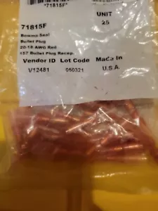 25 Spina a scatto proiettile termoretraibile rossa BOWMA-SEAL #20-18 calibro filo 71815F - Foto 1 di 3