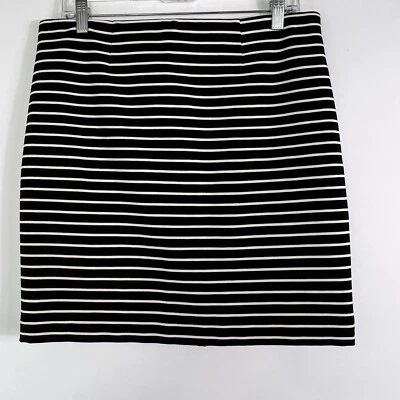 Dalia Collection Skirt Womens Size 8 Modern Fit Knee Length Pencil Black Striped - Image 1 of 4