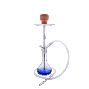 Shisha Wasserpfeife 55 cm Hookah Silikon Schlauch Nargile ALU silber orient blau - Bild 1 von 2