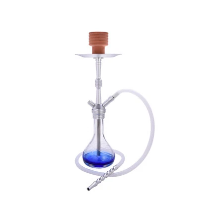 Shisha Wasserpfeife 55 cm Hookah Silikon Schlauch Nargile ALU silber orient blau - Bild 1 von 2
