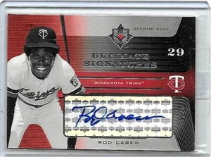 ROD CAREW 2004 UDC ULTIMATE SIGNATURES CERTIFIED AUTOGRAPH#/25 TWINS - Picture 1 of 1