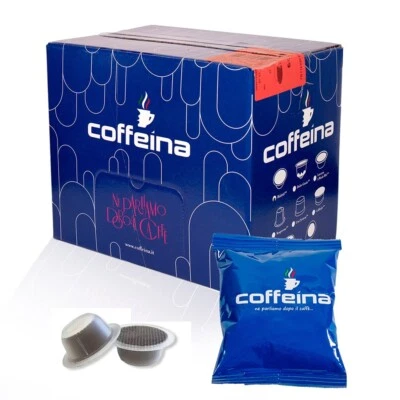 100 CAPSULE Caffè Coffeina Miscela BLU Compatibili con Bialetti ALLUMINIO