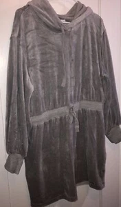 Calvin Klein Womens Hooded Dress Top Size XL Grey Velvet Long Sleeve Soft EUC!! - Picture 1 of 6