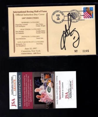 Sugar Ray Leonard Signed Autographed Boxing Hall of Fame Envelope Cachet 1997 - Image 1 of 3