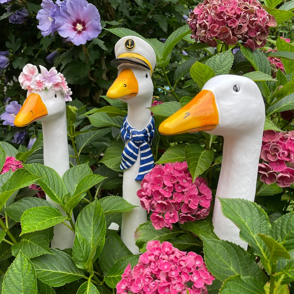 Gänsehals Gartenfiguren, Gartenstecker Gans - Beetstecker, Deko, Tiere, groß - Bild 1 von 1