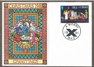 Isle of Man # 206 , 1981 Christmas First Day Card - I Combine S/H - Picture 1 of 2