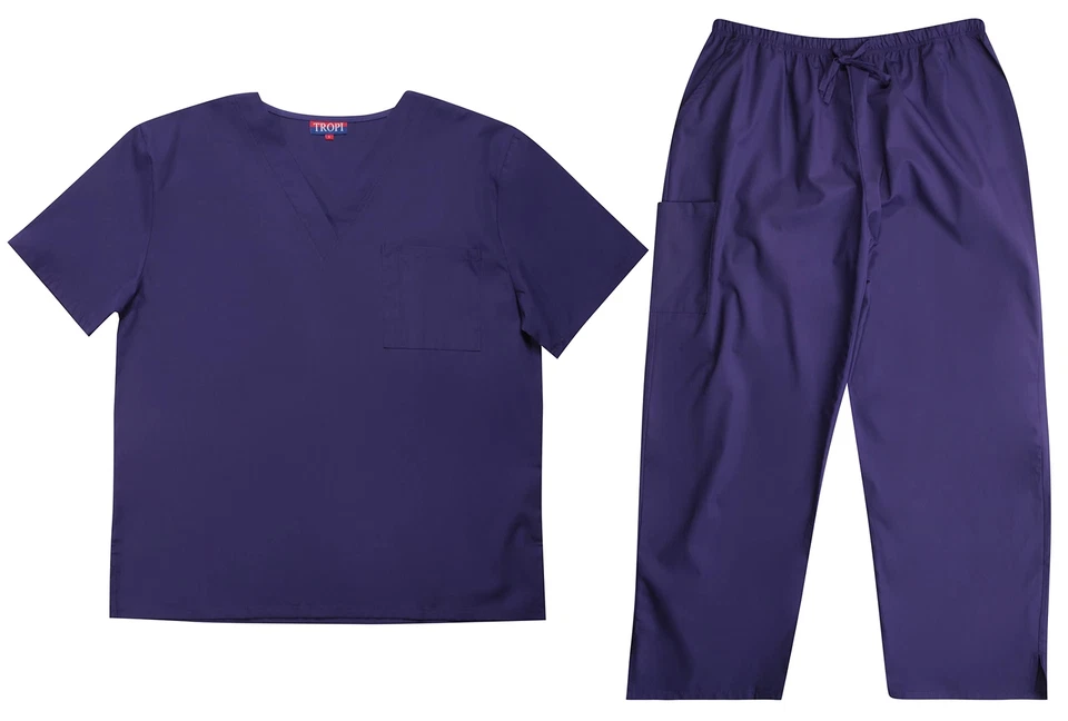 Juegos exfoliantes Tropi para hombre - Uniforme médico de cuatro bolsillos (cuello en V con carga Foto 1 de 1