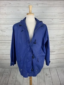 VINTAGE Ralph Lauren 1967 Blue Zip Water Resistant Sailing Coat Mens L Algodon - Picture 1 of 11
