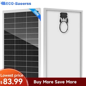 200W Solar Panel 12V  Battery Charge RV Car Marine Rooftop Home Off-Grid Charger - Picture 1 of 9