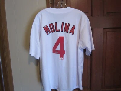 Camiseta Yadier Molina Autografiada Firmada Auto Personalizada Certificado de Autenticidad JSA Cardenales de San Luis Foto 1 de 4