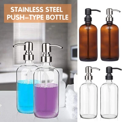 500ml Stainless Steel Dispenser Bottle Soap Dispenser Bottle w/Rustproof Pump - image 1 of 4