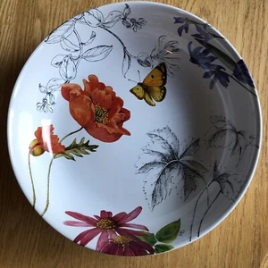 Hallmark Marjolein Bastin 12” Serving Bowl Poppy Butterfly Rare & Beautiful! - Picture 1 of 12