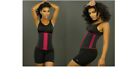 Vedette Zoe Torsette Waist Cincher 34/S,Black/Red Shapewear, Compression Garment