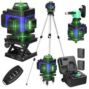 4D 16 Line Level Grün Laserlinie 3° Selbstnivellierend mit Stativ S9V7 - Bild 1 von 11