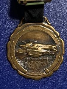 vintage antique pocket watch fob Thoroughbred Horse - Picture 1 of 5