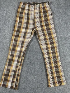 Free People Knit Pull On Leggings Size 0 26x26 Plaid Striped Fall Colors Ladies - Picture 1 of 8