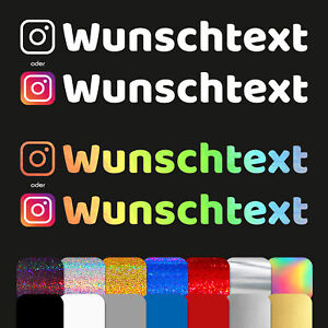 Social Media Sticker personalisiert mit Wunschname Auto höhe 8cm Instagram 02