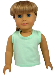 Top de punto verde sin mangas como nuevo se adapta a muñeca American Girl de 18 pulgadas - Imagen 1 de 1