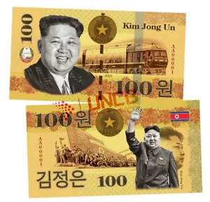 100 Won ~ Kim Jong Un  ~ Commemorative banknote ~ UnCB - Picture 1 of 1