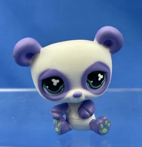 Littlest Pet Shop LPS Panda Bear - Monopoly - White & Purple w/ Clover Eyes - Picture 1 of 8
