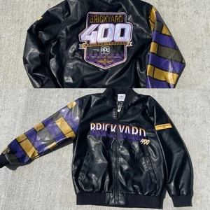 Giacca di pelle vegan Indy Brickyard 400 30° anniversario retro - Foto 1 di 15