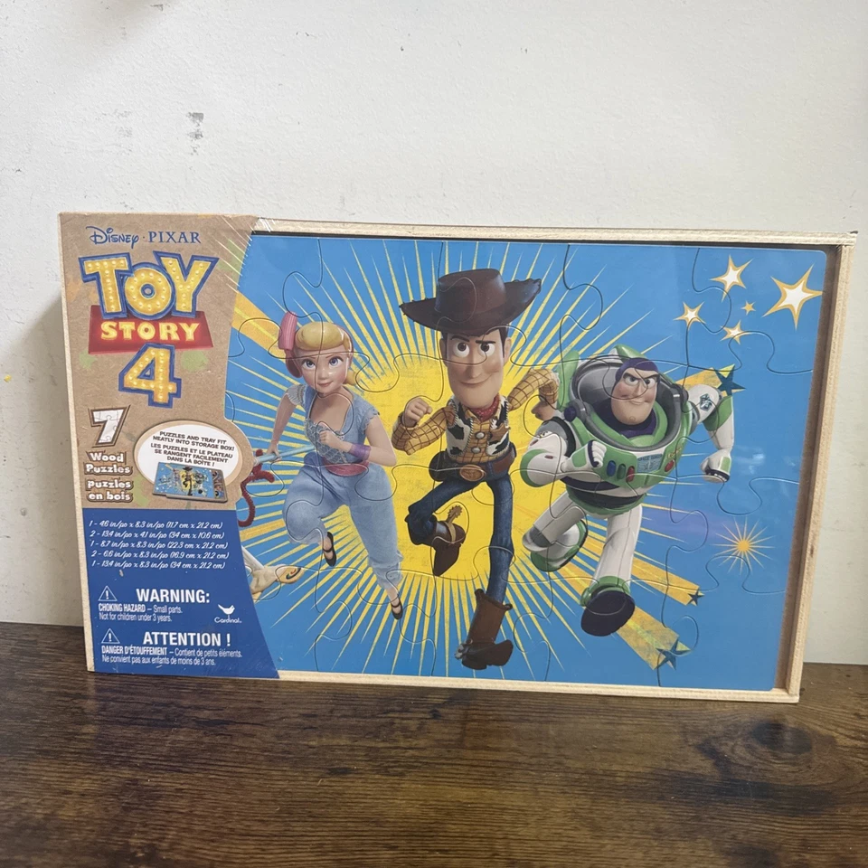 Disney Toy Story 4 пазлы - с деревянной коробкой для хранения - новый - Изображение 1 из 3