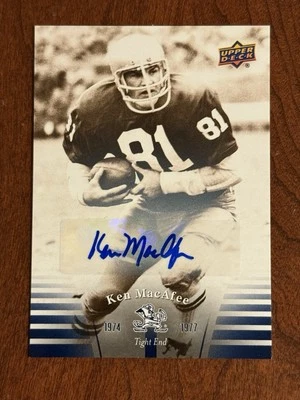 2013 Upper Deck Notre Dame Ken MacAfee Auto Signed - Image 1 of 2