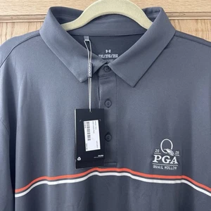 2025 PGA Championship Under Armour Drive Stripe Golf Polo 2XL Quail Hollow - Bild 1 von 9